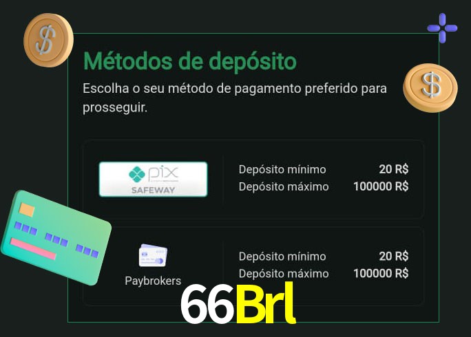 O cassino 66Brl oferece uma grande variedade de métodos de pagamento